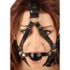 Pure BDSM Ballgag Knebelharness Aus Leder 11