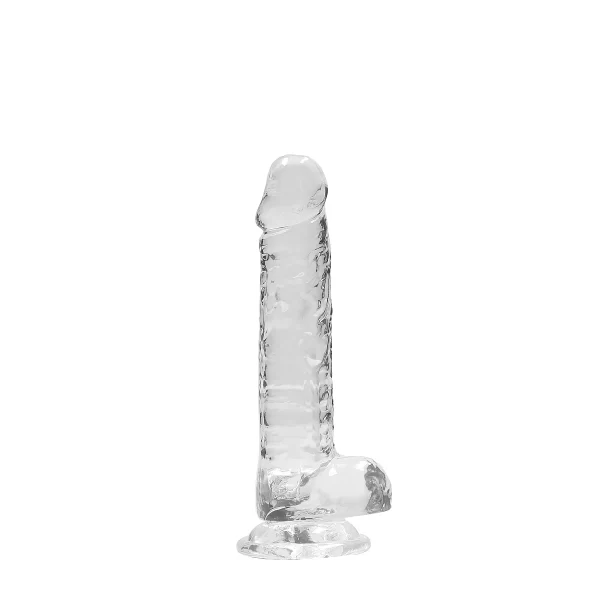 RealRock »Crystal Clear Dildo 17 Cm« Mit Hoden Und Saugnapf 1