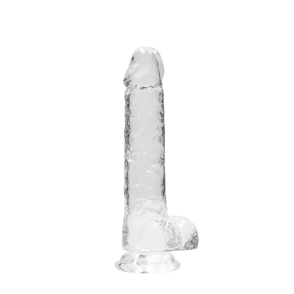 RealRock »Crystal Clear Dildo 19 Cm« Mit Hoden Und Saugnapf 3
