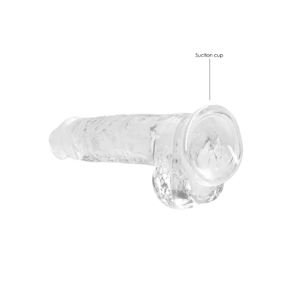 RealRock »Crystal Clear Dildo 19 Cm« Mit Hoden Und Saugnapf 5