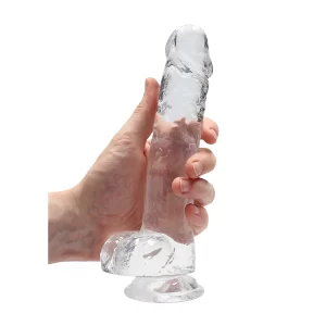 RealRock »Crystal Clear Dildo 19 Cm« Mit Hoden Und Saugnapf 16