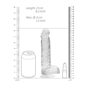 RealRock »Crystal Clear Dildo 19 Cm« Mit Hoden Und Saugnapf 18