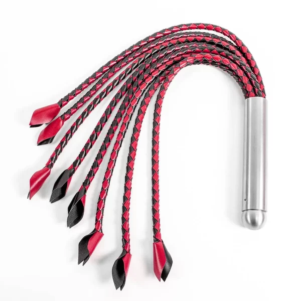 Pure BDSM Flogger »Braided Cat« Geflochten Mit Edelstahl-Griff 3
