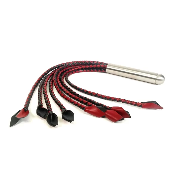 Pure BDSM Flogger »Braided Cat« Geflochten Mit Edelstahl-Griff 1