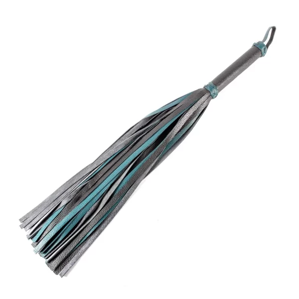 Langer Flogger »PainWolf« Aus Hochwertigem Leder | Petrol 3