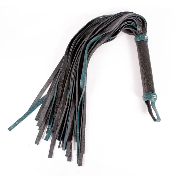Langer Flogger »PainWolf« Aus Hochwertigem Leder | Petrol 1