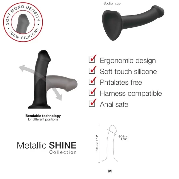 »Soft Silicone Dildo« Von Strap-on-me, Metallic Shine Blau 6