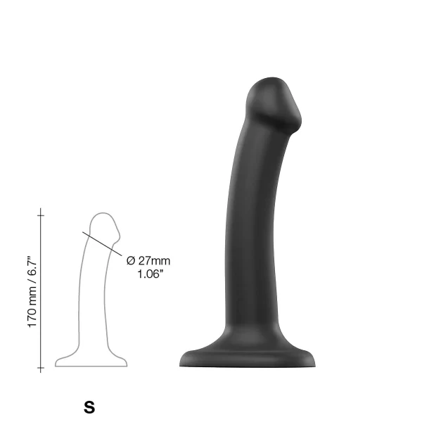 Strap-on-me Dual Density Bendable Silikon Dildo Schwarz 6