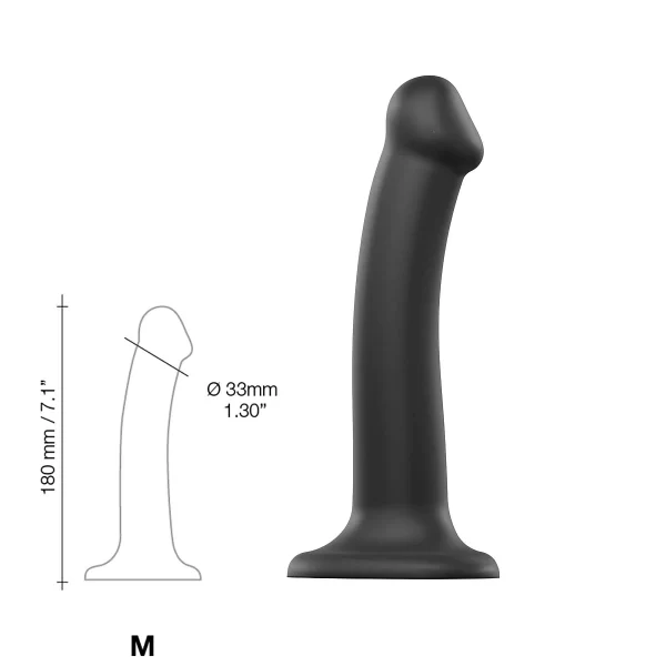 Strap-on-me Dual Density Bendable Silikon Dildo Schwarz 7